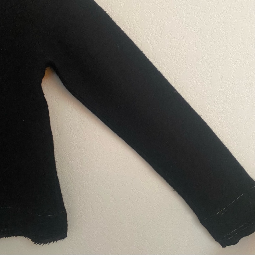 Chico's Boiled Wool Jacket Black Button Front Box… - image 3